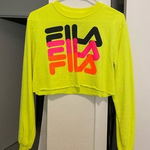 Neon Fila cropped long sleeve